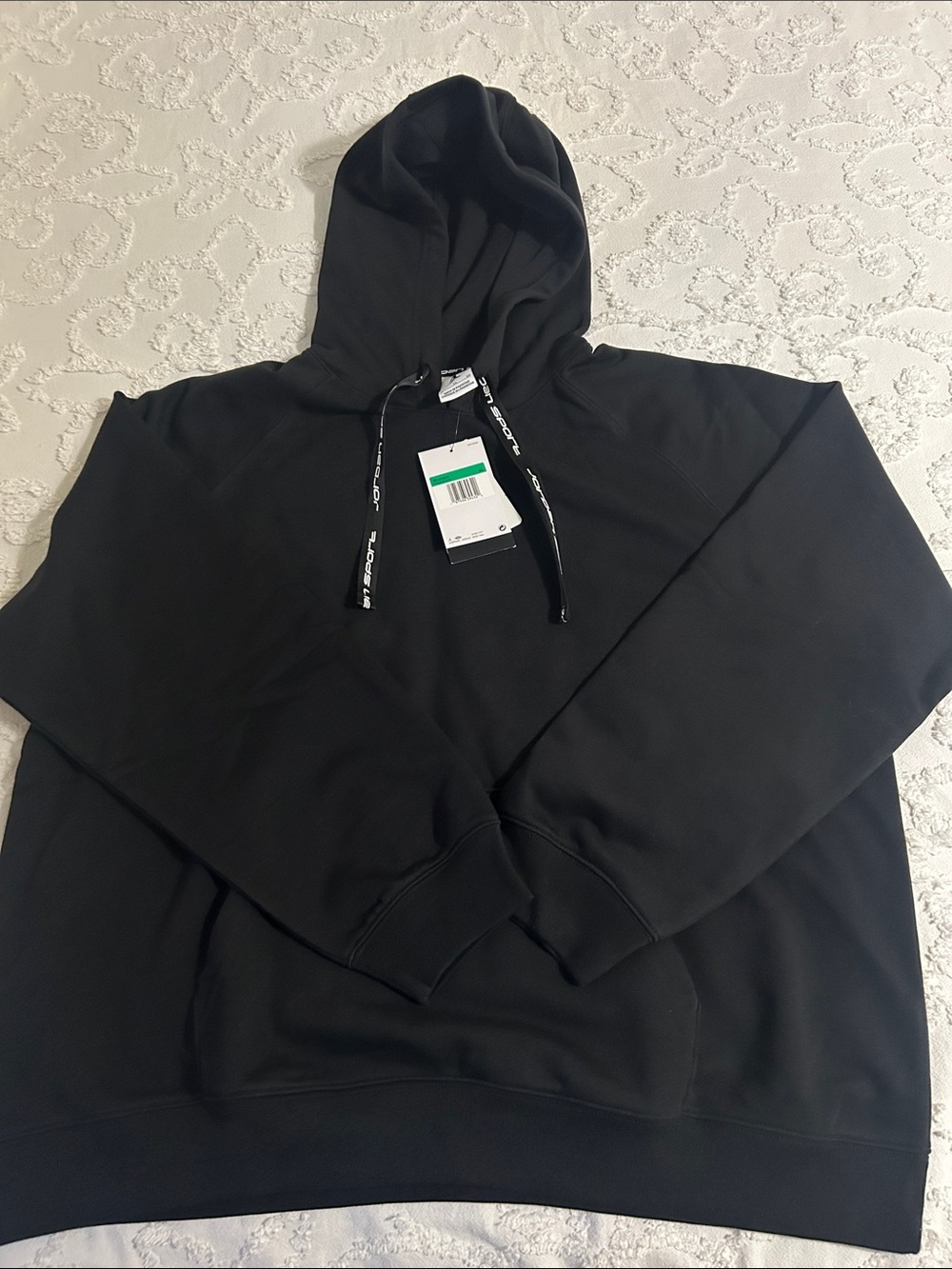 Jordan Black Hooded Pullover with Branded Drawcords